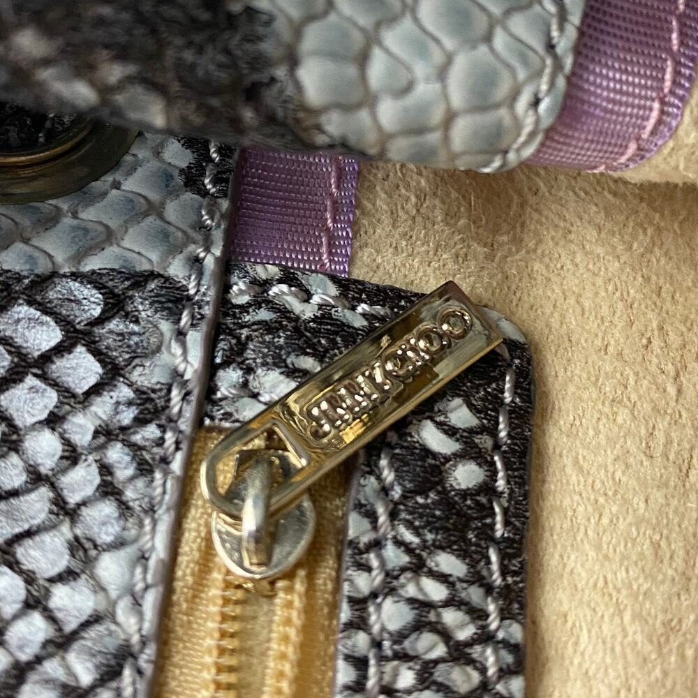 Jimmy Choo Gray and Black Python-Print Leather Top-Handle Shoulder Bag - Picture 10 of 16